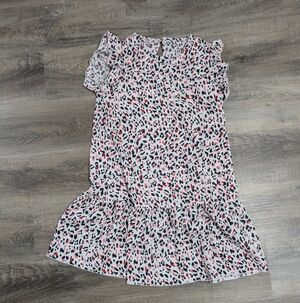 Pink and Black Leopard Print Ruffle Dress